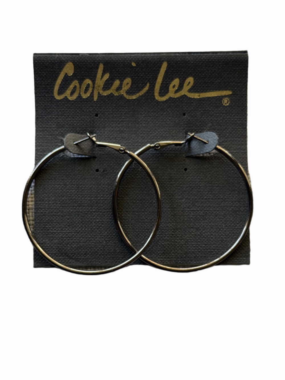 Cookie Lee Gunmetal Hoop Earrings 2” | Classic Statement Hoops